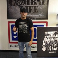 UFC fighter Mike Swick wearing the T-shirt I designed for him.