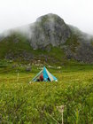 Camping in Hatcher Pass, Alaska, under Monkey Face Rock