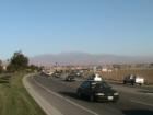 Highway 74 Traveling Westbound, leaving the city of Hemet CA, near the Monument welcoming motorists into town, Located on Hwy 74 at the very west end of Hemet, CA