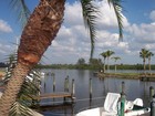 View of the Caloosahatchee river from N. Ft. Myers, FL in Lee County, Florida