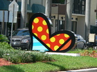 Romero Britto's sculpture on Kane Concourse