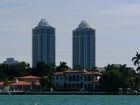 Blue Diamond/Green Diamond Towers from Biscayne Bay