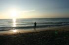 Fishing on the Beach at Sunset - Jupiter Florida