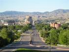 Boise skyline and Foothills, looking north from the Boise Depot