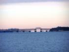 View from Wollaston Beach f the Long Island Bridge in Boston Harbor.
