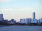 View from Wollaston Beach of Marina Bay and the Boston Skyline.