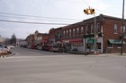 SE corner of the Historic Armada Downtown.  The Christmas decorations are still up, and there is construction on the village lighting project.