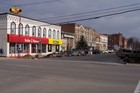 NE corner of the Historic Armada Downtown.  The Christmas decorations are still up, and there is construction on the village lighting project.