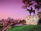 The Scout sculpture watches over the Kansas City skyline