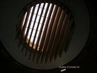 This is the ceiling inside the foyer of the Clark County government building. The huge pieces of sandstone are suspended from the ceiling.