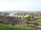 Northport, NY: View from James St. overlooking "The Pit" and beyond to Northport Bay & L.I. Sound
