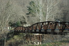 An old bridge crosses the Mohican River near the ghost-town of Cavallo, Ohio on the Knox and Coshocton County lines just east of Danville.