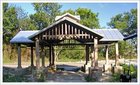 Families relax in the pavillions throughout the community.