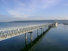 Brownsville Marina dock in the morning light