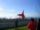 Opening Day of Seattle's new Olympic Sculpture Park in Downtown Seattle/Belltown.  Photographing Alexander Calder's "Eagle" with Elliott Bay in the distance.