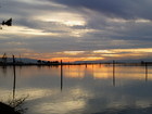 Sunset from Marine View Drive over looking the Puget Sound and the Olympic Mountains.