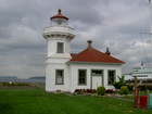 The Mukilteo Lighthouse on a cloudy Washington day.