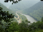 View from horseback riding trail near Beckley, West Virginia overlooking the New River.