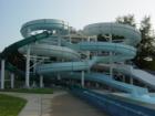 The slides at Waves of Fun water park at Hurricane, WV.  The are three slides: a speed slide (hold your nose!), a regular slide and an inner tube slide.  Great fun!