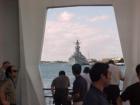 Looking at the Battleship Missouri from the Arizona Memorial.  The beginning and end of WWII.