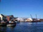 Portsmouth NH - Along the waterfront looking at the Tug Boats and the salt piles used throughout New England.  Portsmouth is still a hard-working port along the Atlantic Ocean.