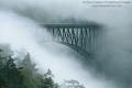 A foggy day at Deception Pass Bridge.