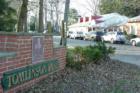 View from corner of Tomlinson Park looking at Burlington County Branch Library