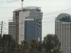 The Palms hotel and casino and the new playboy themed fantasy tower.
