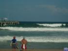 Lucky surfer catches a nice "right" just south of the Lake Worth pier.