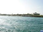 Jupiter inlet, facing west or away from sea. Dangerous currents evident and boaters stay to the north side of the inlet.