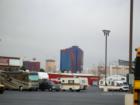A long shot of the Rio hotel and casino. You can also see the Trump Tower in the background (gold finished high rise).