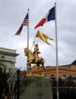Spectaculare Joan of Arc in Bronze, near the French Market on Decatur, a gift from them President Charles de Gaulle in 1959. AKA, "Jony on a Pony" by some locals. Photo by Lynda Eisenmann