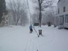 Snowy walk to town