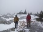 Wintry men on a mountain