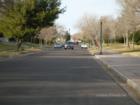 A typical tree lined street.