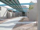 The Adams Boulevard entry to the Boulder City Library in Boulder City, Nevada.