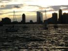 NY, NY: Sailboats in the Hudson River, looking to New Jersey from Greenwhich Village