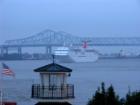 Cruise ships that cruise the Caribean leave weekly during the season from the River Walk in the New Orleans Warehouse District