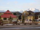 The entrance to Greenhaven with the stunning backdrop of the magestic Rocky Mountains and Pikes Peak.