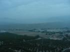 Cold Damp morning looking North to the foothills and across the valley, from a Valle Vista home on a hill, in East Hemet, CA