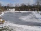 Pond and common area in the winter. 