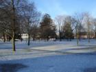 A quiet morning in February looking north at the Guilford Green