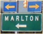 Marlton Sign -- most road signs refer to Marlton instead of Evesham Township. 