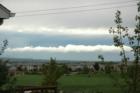 Summer afternoon thunderstorm rolling in over the Rocky Mountains