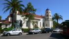 Old Town, CA: Church and Tour Trolley