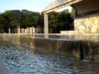 Ponds and waterfalls on the west side of the Kimball.
      