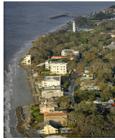 Ariel View of The Village looking South along the BEach and Sound