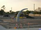 First signs of basketball hoops at the new park in Counterpoint.
