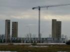 Phase 1 construction on a new Hilton Hotel being built at Polaris.  You can see the elevator banks already in.