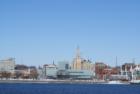 Davenport's Mississippi Riverfront with the Figge Art Museum and Skybridge